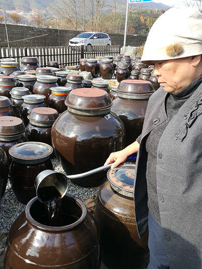 Teacher of a soy sauce workshop in village outside Jeollabuk-do, South Korea (November 2019)
