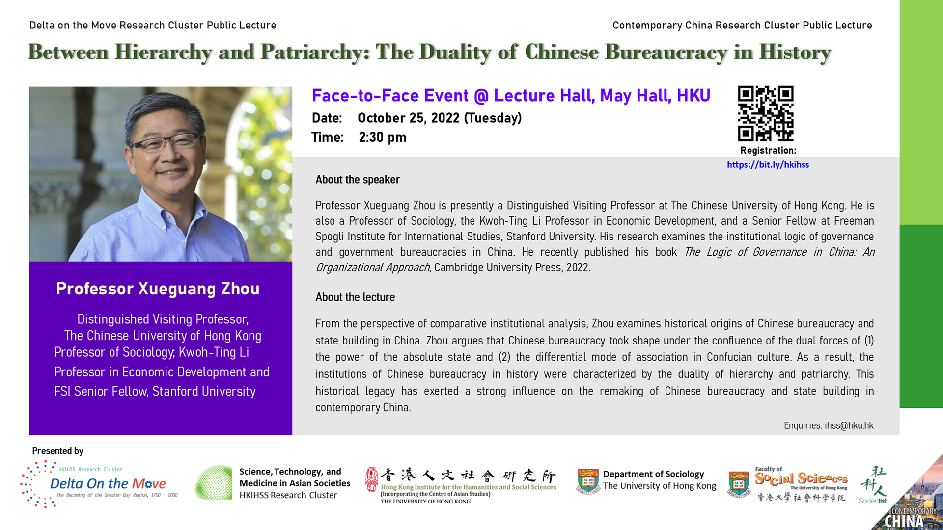 Delta on the Move Lecture Series “Between Hierarchy and Patriarchy: The Duality of Chinese Bureaucracy in History